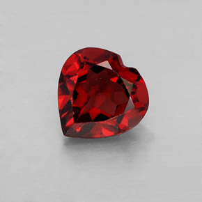 1.55 ct Red Almandine Garnet Gemstone, Almandine Garnet Gem in Heart Facet Shape for Sale.
