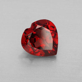 1.55 ct Red Almandine Garnet Stone, Natural Almandine Garnet in Heart Facet Shape for Sale