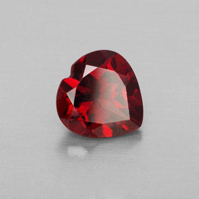 1.46 ct Red Almandine Garnet Stone, Natural Almandine Garnet in Heart Facet Shape for Sale