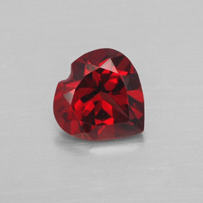 1.52 ct Red Almandine Garnet Gemstone, Almandine Garnet Gem in Heart Facet Shape for Sale.