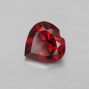 1.52 ct Red Almandine Garnet Stone, Natural Almandine Garnet in Heart Facet Shape for Sale
