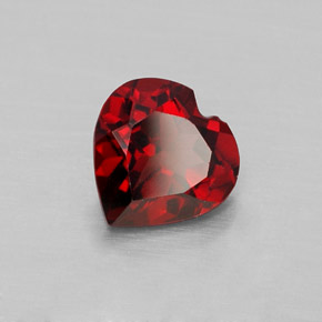 1.58 ct Red Almandine Garnet Stone, Natural Almandine Garnet in Heart Facet Shape for Sale