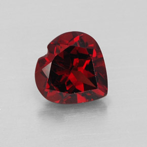 1.48 ct Red Almandine Garnet Gemstone, Almandine Garnet Gem in Heart Facet Shape for Sale.