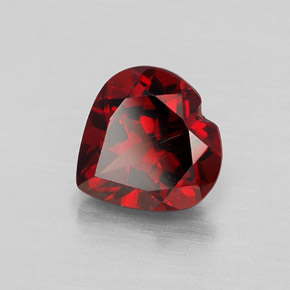 1.48 ct Red Almandine Garnet Stone, Natural Almandine Garnet in Heart Facet Shape for Sale