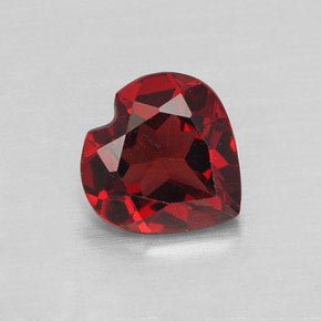 1.35 ct Red Almandine Garnet Gemstone, Almandine Garnet Gem in Heart Facet Shape for Sale.