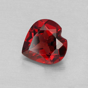 1.35 ct Red Almandine Garnet Stone, Natural Almandine Garnet in Heart Facet Shape for Sale