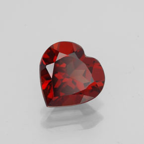 1.41 ct Red Almandine Garnet Stone, Natural Almandine Garnet in Heart Facet Shape for Sale