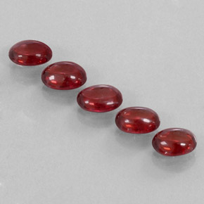 7.36 ct Red Almandine Garnet Gemstone, Almandine Garnet Gem in Oval Cabochon Shape for Sale.