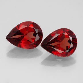 3.37 ct Red Almandine Garnet Gemstone, Almandine Garnet Gem in Pear Facet Shape for Sale.