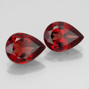 3.37 ct Red Almandine Garnet Stone, Natural Almandine Garnet in Pear Facet Shape for Sale