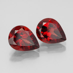 3.86 ct Red Almandine Garnet Stone, Natural Almandine Garnet in Pear Facet Shape for Sale
