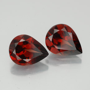 3.64 ct Red Almandine Garnet Stone, Natural Almandine Garnet in Pear Facet Shape for Sale