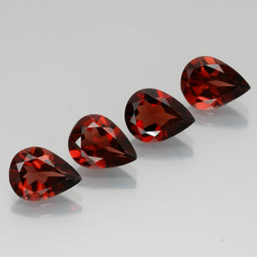 6.52 ct Red Almandine Garnet Stone, Natural Almandine Garnet in Pear Facet Shape for Sale
