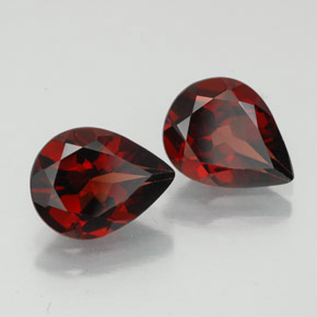 3.68 ct Red Almandine Garnet Stone, Natural Almandine Garnet in Pear Facet Shape for Sale