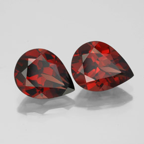 3.66 ct Red Almandine Garnet Stone, Natural Almandine Garnet in Pear Facet Shape for Sale