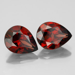 3.69 ct Red Almandine Garnet Stone, Natural Almandine Garnet in Pear Facet Shape for Sale