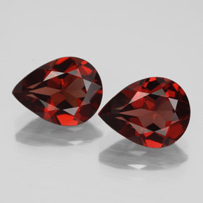 3.35 ct Red Almandine Garnet Gemstone, Almandine Garnet Gem in Pear Facet Shape for Sale.
