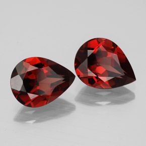 3.35 ct Red Almandine Garnet Stone, Natural Almandine Garnet in Pear Facet Shape for Sale
