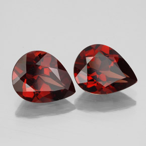 3.39 ct Red Almandine Garnet Stone, Natural Almandine Garnet in Pear Facet Shape for Sale