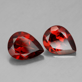 3.69 ct Red Almandine Garnet Stone, Natural Almandine Garnet in Pear Facet Shape for Sale