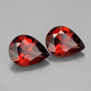 3.53 ct Red Almandine Garnet Stone, Natural Almandine Garnet in Pear Facet Shape for Sale