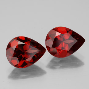 3.35 ct Red Almandine Garnet Stone, Natural Almandine Garnet in Pear Facet Shape for Sale