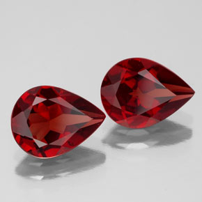 3.23 ct Red Almandine Garnet Stone, Natural Almandine Garnet in Pear Facet Shape for Sale