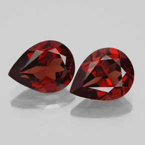 3.41 ct Red Almandine Garnet Gemstone, Almandine Garnet Gem in Pear Facet Shape for Sale.