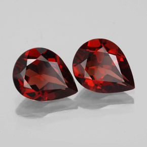 3.41 ct Red Almandine Garnet Stone, Natural Almandine Garnet in Pear Facet Shape for Sale
