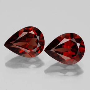 3.47 ct Red Almandine Garnet Gemstone, Almandine Garnet Gem in Pear Facet Shape for Sale.