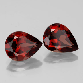 3.47 ct Red Almandine Garnet Stone, Natural Almandine Garnet in Pear Facet Shape for Sale