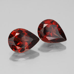 3.33 ct Red Almandine Garnet Stone, Natural Almandine Garnet in Pear Facet Shape for Sale