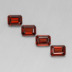 3.86 ct Red Almandine Garnet Gemstone, Almandine Garnet Gem in Octagon Facet Shape for Sale.