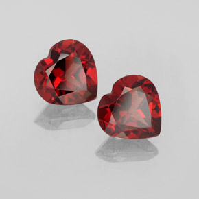 2.75 ct Red Almandine Garnet Stone, Natural Almandine Garnet in Heart Facet Shape for Sale