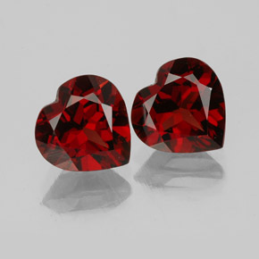 2.92 ct Red Almandine Garnet Gemstone, Almandine Garnet Gem in Heart Facet Shape for Sale.