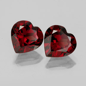 2.92 ct Red Almandine Garnet Stone, Natural Almandine Garnet in Heart Facet Shape for Sale
