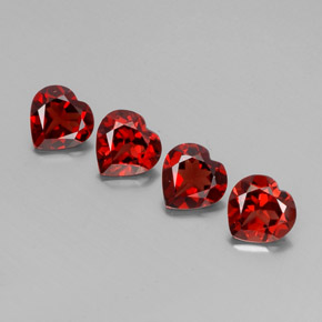 5.41 ct Red Almandine Garnet Gemstone, Almandine Garnet Gem in Heart Facet Shape for Sale.
