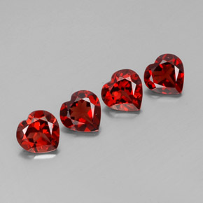 5.41 ct Red Almandine Garnet Stone, Natural Almandine Garnet in Heart Facet Shape for Sale
