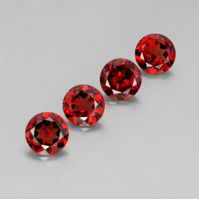 5.26 ct Red Almandine Garnet Stone, Natural Almandine Garnet in Round Facet Shape for Sale