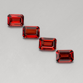 3.94 ct Red Almandine Garnet Gemstone, Almandine Garnet Gem in Octagon Facet Shape for Sale.