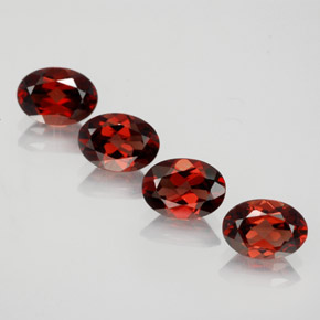 3.89 ct Red Almandine Garnet Gemstone, Almandine Garnet Gem in Oval Facet Shape for Sale.