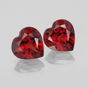 2.98 ct Red Almandine Garnet Gemstone, Almandine Garnet Gem in Heart Facet Shape for Sale.