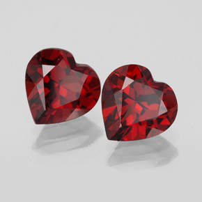 2.98 ct Red Almandine Garnet Stone, Natural Almandine Garnet in Heart Facet Shape for Sale