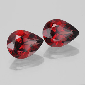 3.70 ct Red Almandine Garnet Stone, Natural Almandine Garnet in Pear Facet Shape for Sale