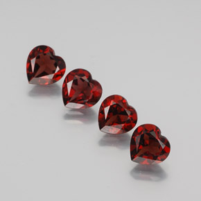 5.18 ct Red Almandine Garnet Stone, Natural Almandine Garnet in Heart Facet Shape for Sale