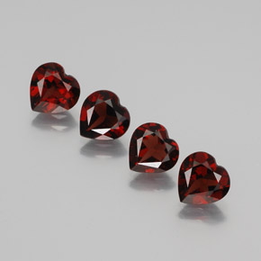 4.96 ct Red Almandine Garnet Stone, Natural Almandine Garnet in Heart Facet Shape for Sale