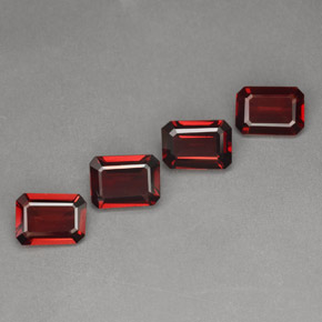 3.51 ct Red Almandine Garnet Stone, Natural Almandine Garnet in Octagon Facet Shape for Sale