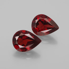 3.54 ct Red Almandine Garnet Gemstone, Almandine Garnet Gem in Pear Facet Shape for Sale.