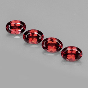 3.85 ct Red Almandine Garnet Gemstone, Almandine Garnet Gem in Oval Facet Shape for Sale.