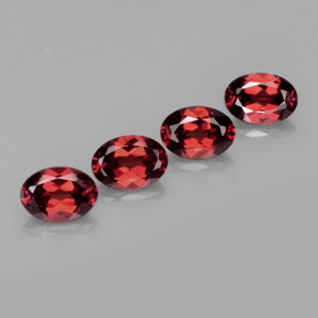 3.85 ct Red Almandine Garnet Stone, Natural Almandine Garnet in Oval Facet Shape for Sale